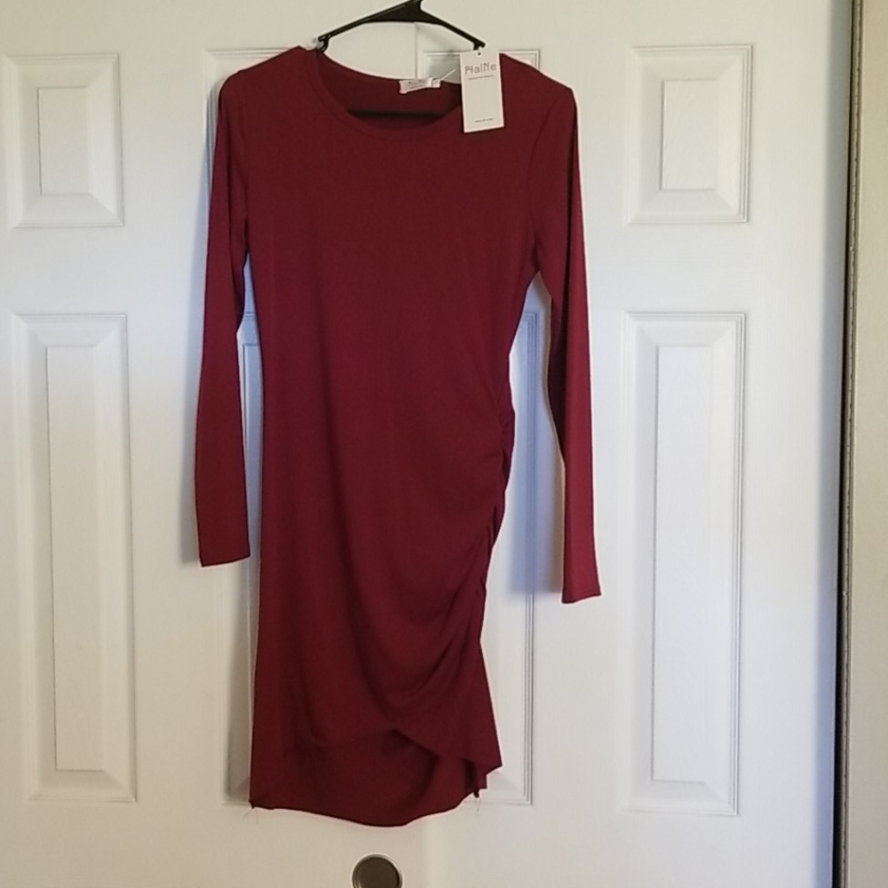 Red long sleeve dress